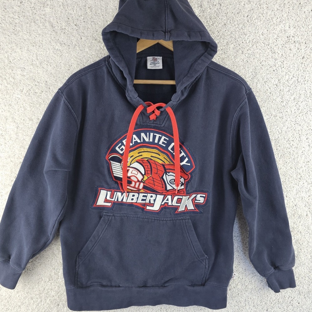 Vintage Granite City Lumberjacks Hoodie‎ Jersey NA3HL Men's Medium Sportco Auth